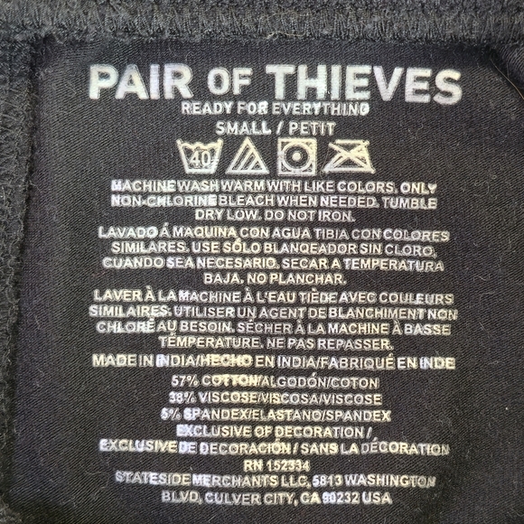 Pair Of Thieves Blaxk Jogging Pants Joggers Size Small - Picture 6 of 7